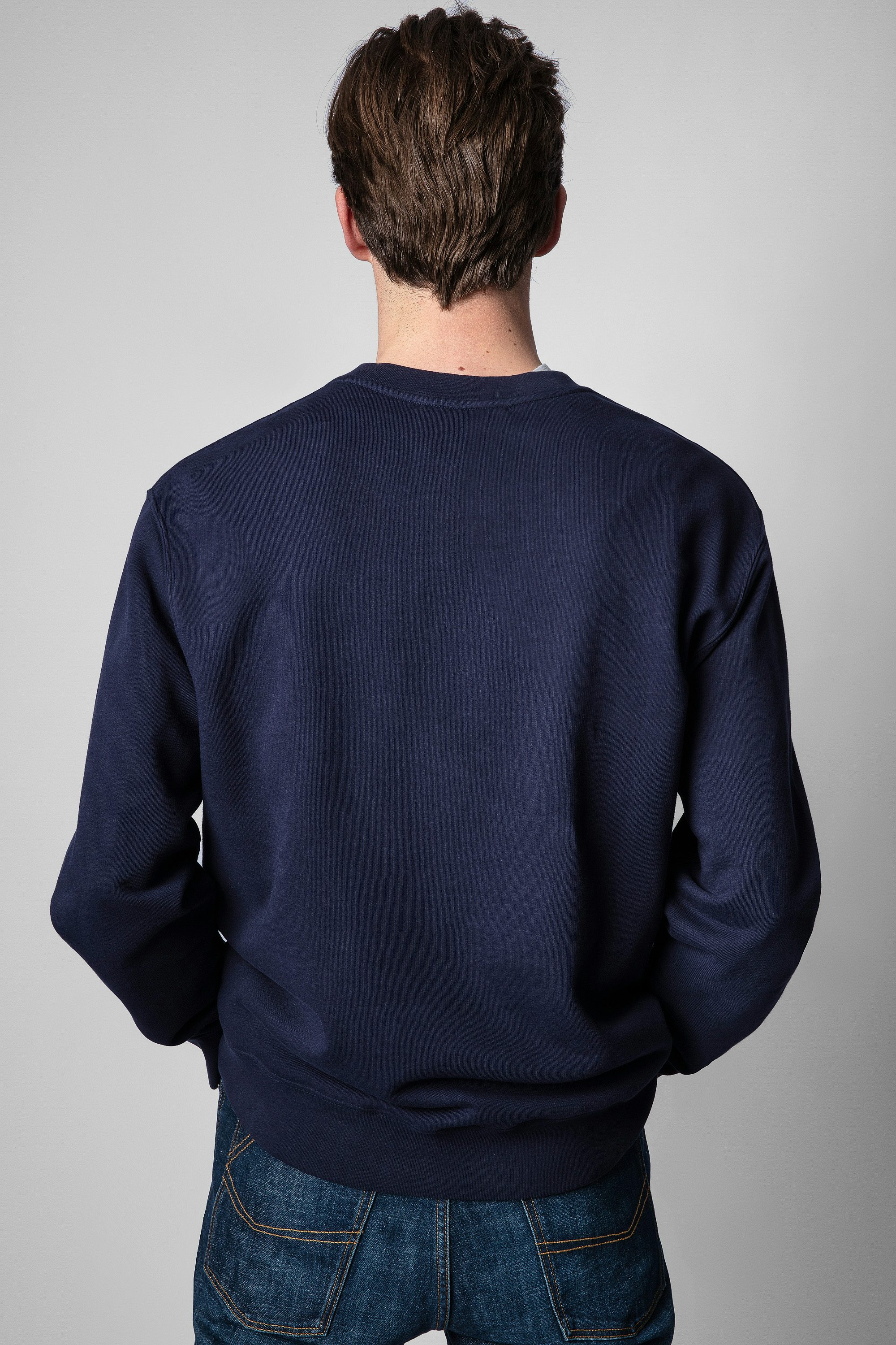 Simba Zadig Ou La Destinée Sweatshirt - Men’s ink-coloured cotton printed Zadig Ou La Destinée sweatshirt